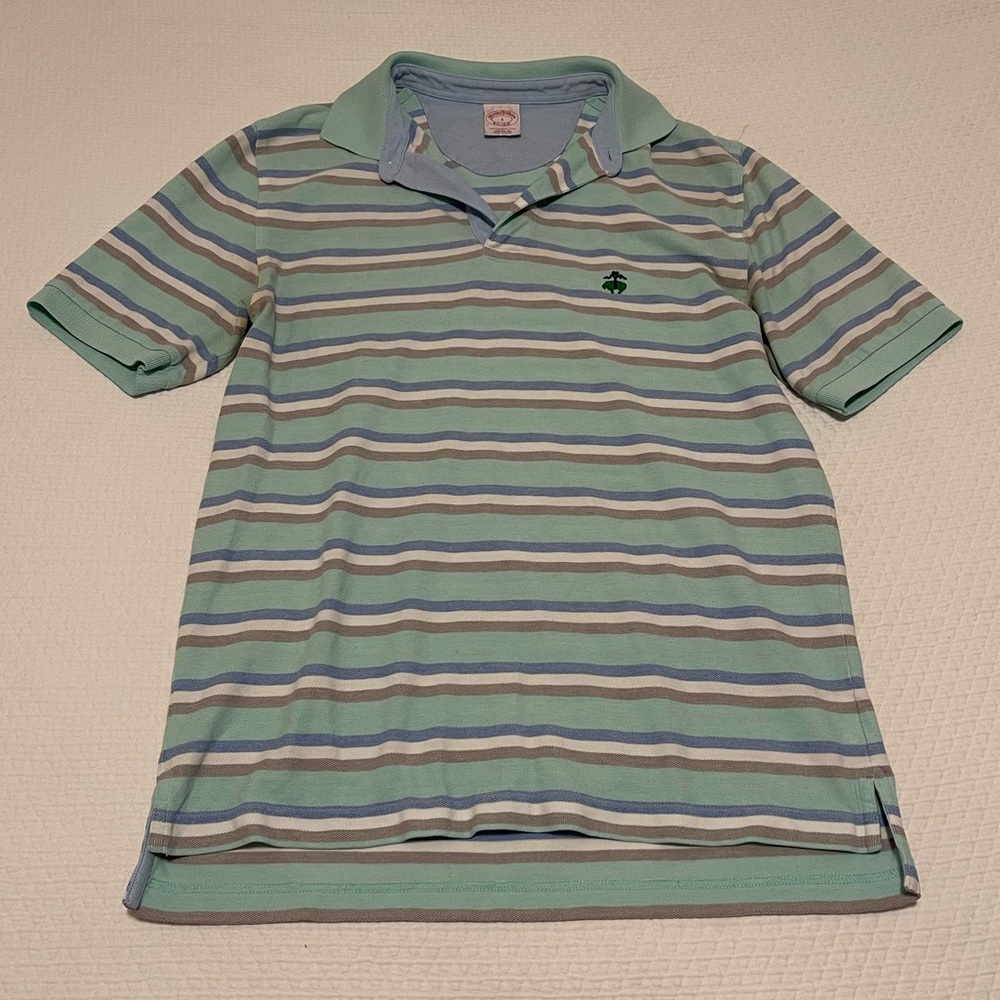 Pastel Blue/Green/Grey Striped Polo